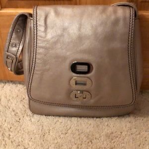 Silver leather vintage Badgley Mischka purse